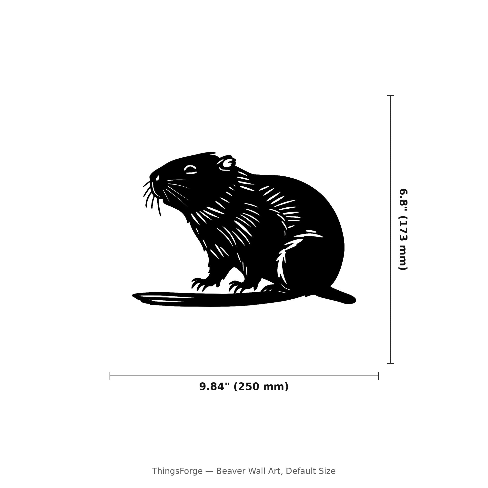 Beaver Wall Art — Detailed Wildlife Silhouette | 2 Sizes