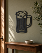 Beer Mug Wall Art — Frothy Pint Silhouette | 2 Sizes