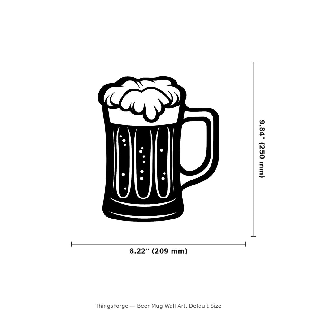 Beer Mug Wall Art — Frothy Pint Silhouette | 2 Sizes