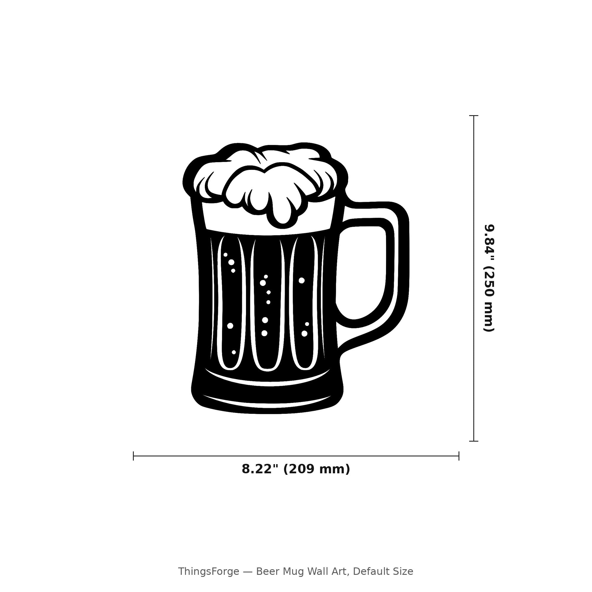 Beer Mug Wall Art — Frothy Pint Silhouette | 2 Sizes