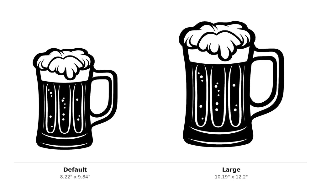 Beer Mug Wall Art — Frothy Pint Silhouette | 2 Sizes