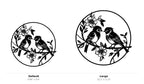 Birds with Flowers Wall Art — Songbird Circle Silhouette | 2 Sizes