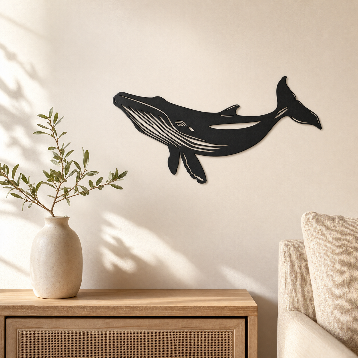 Blue Whale Wall Art — Diving Whale Silhouette | 2 Sizes