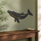 Blue Whale Wall Art — Diving Whale Silhouette | 2 Sizes