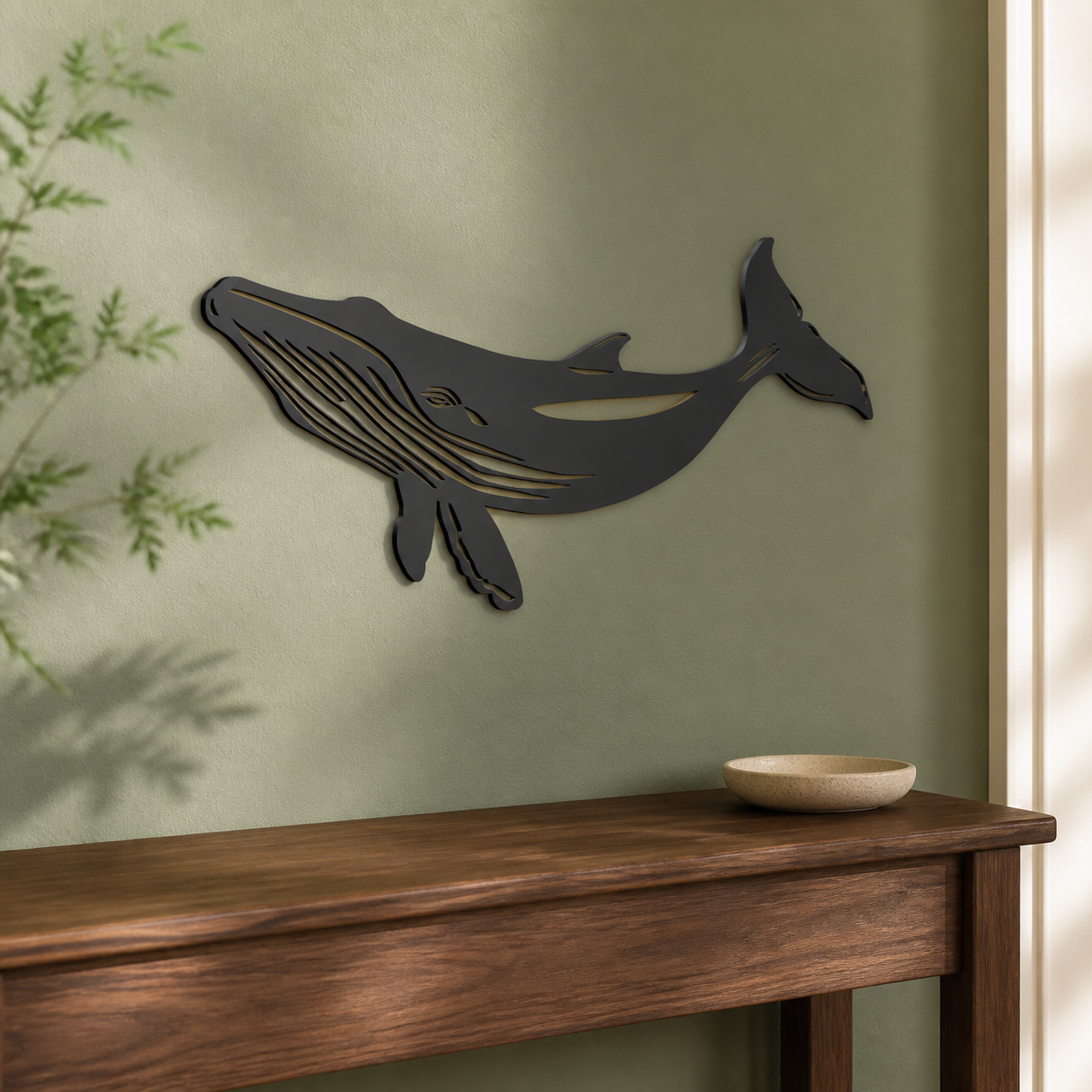 Blue Whale Wall Art — Diving Whale Silhouette | 2 Sizes