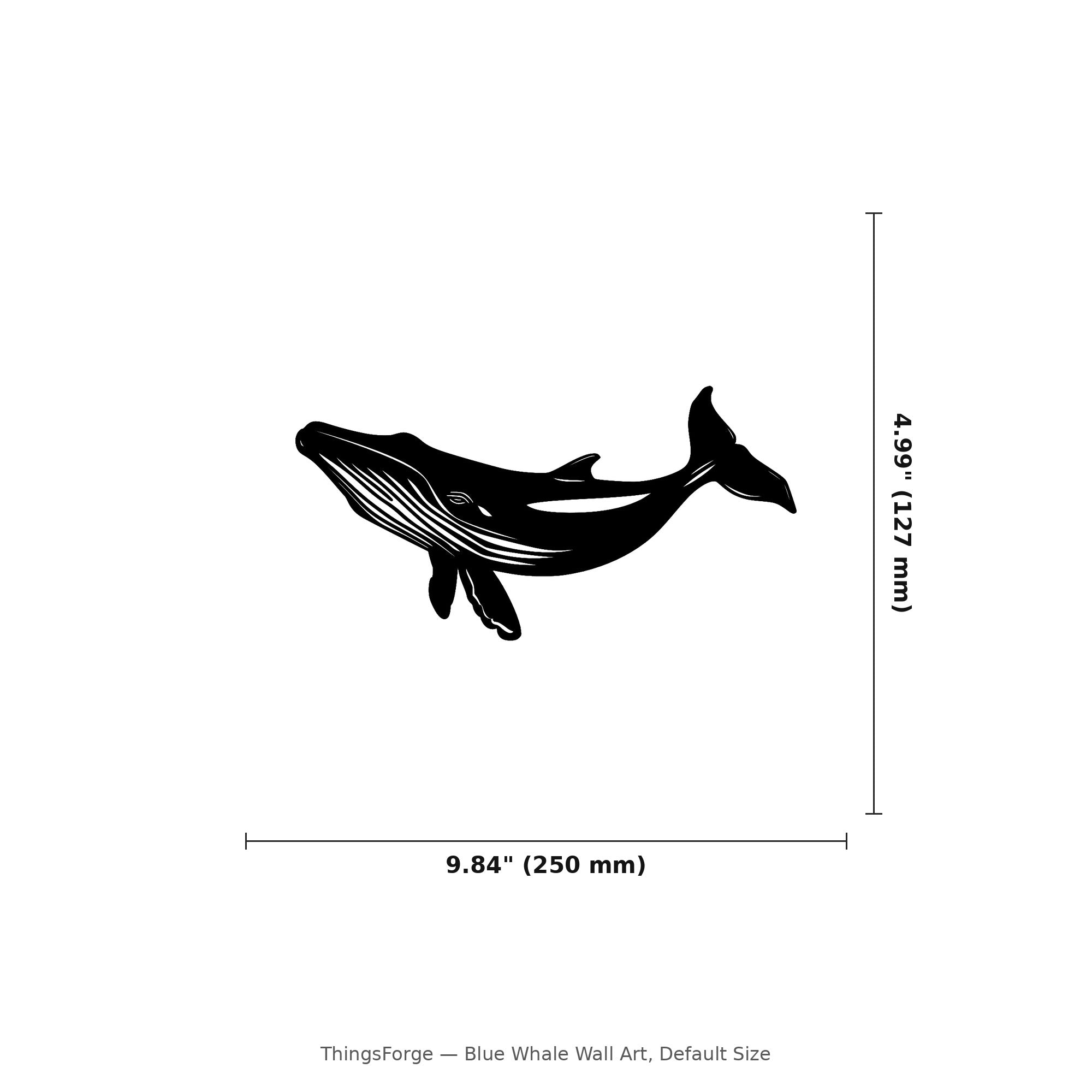 Blue Whale Wall Art — Diving Whale Silhouette | 2 Sizes