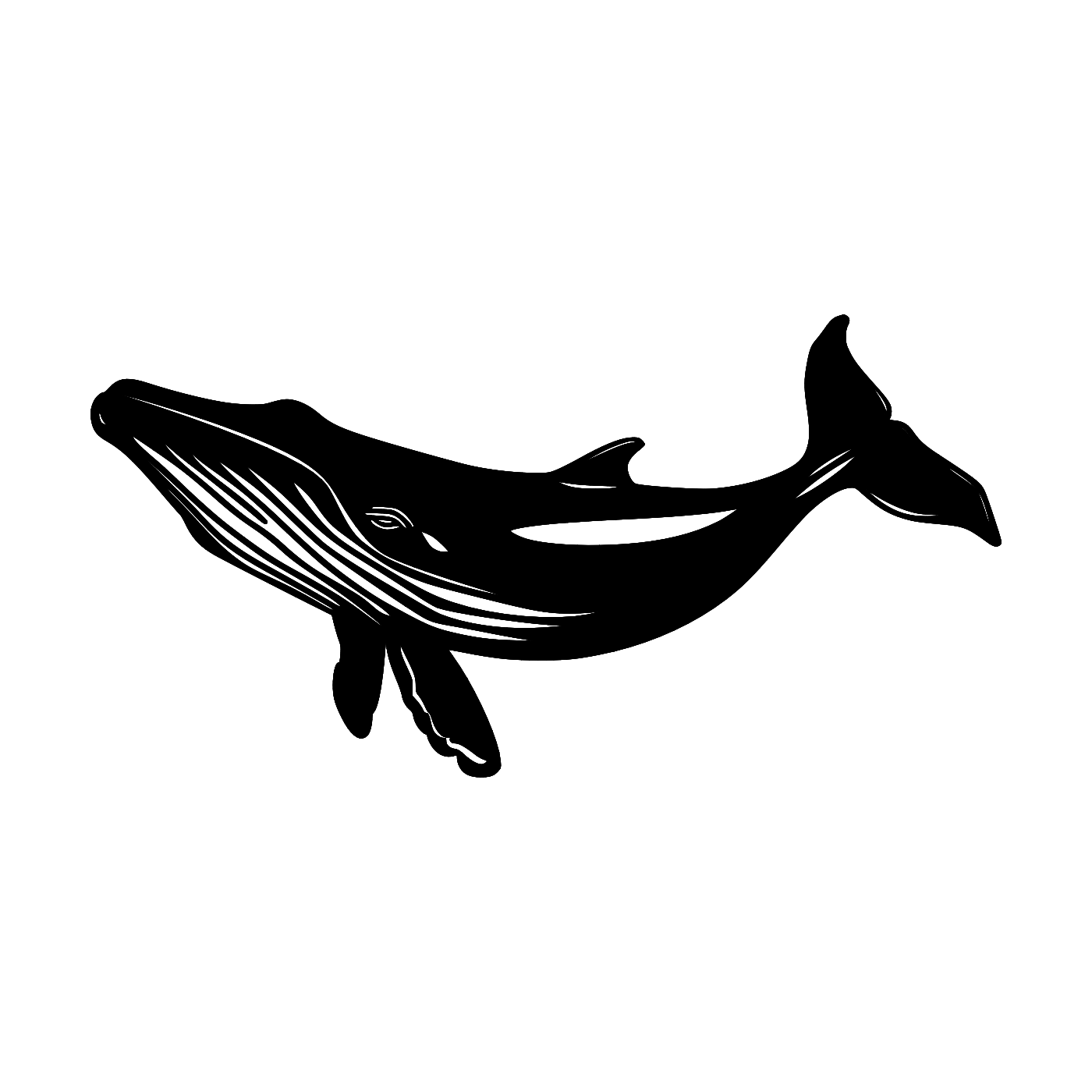 Blue Whale Wall Art — Diving Whale Silhouette | 2 Sizes
