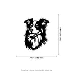 Border Collie Wall Art — Detailed Dog Portrait Silhouette | 2 Sizes