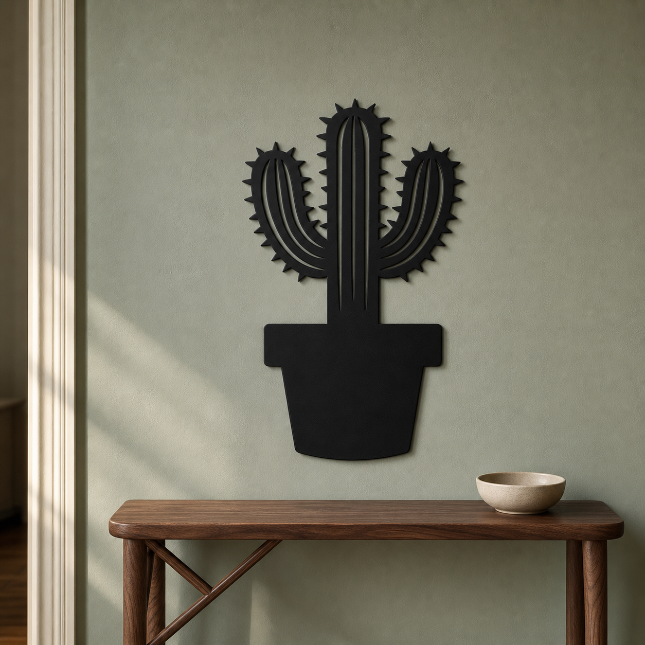 Potted Cactus Wall Art — Saguaro Silhouette | 2 Sizes