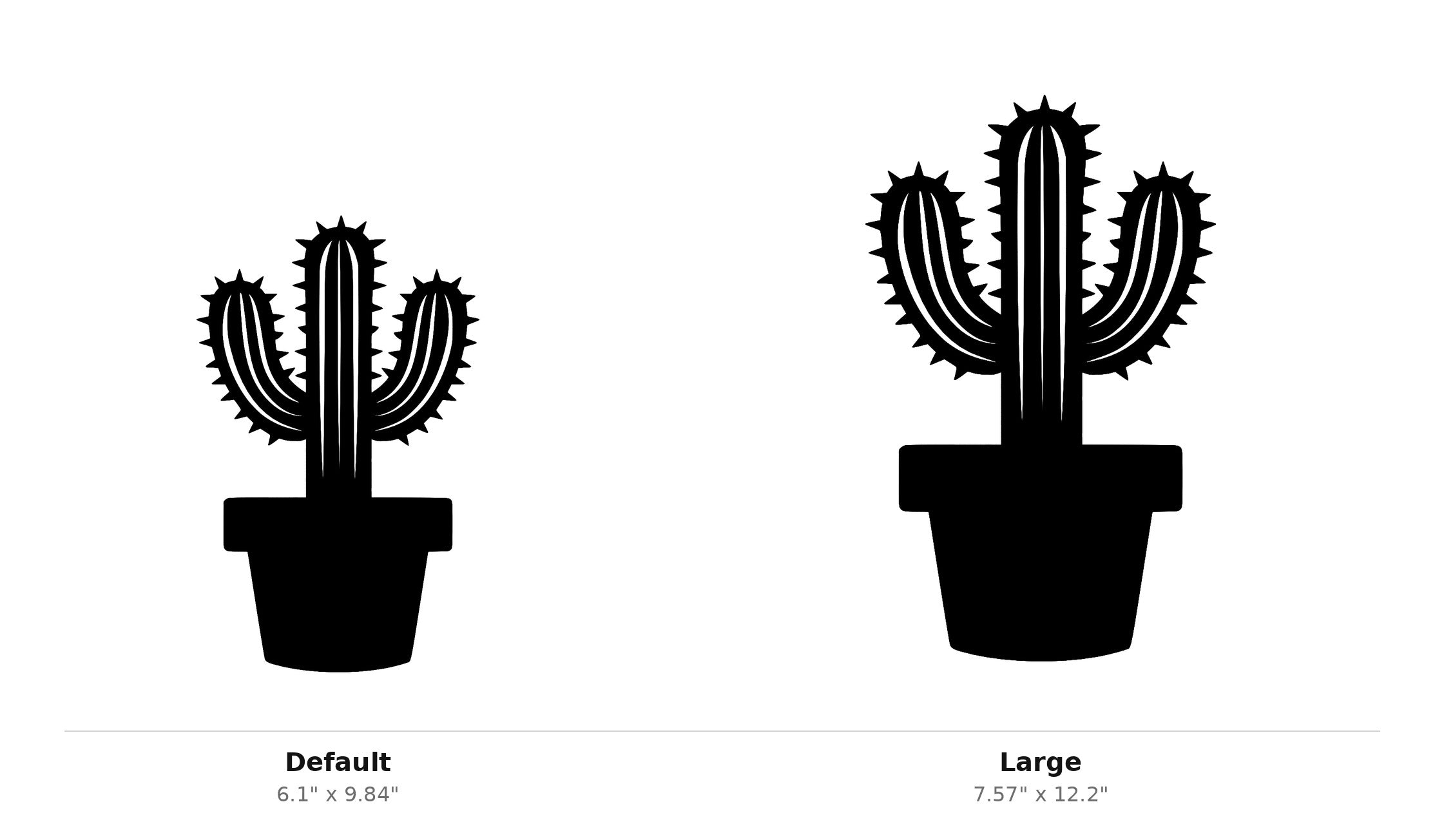 Potted Cactus Wall Art — Saguaro Silhouette | 2 Sizes