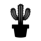 Potted Cactus Wall Art — Saguaro Silhouette | 2 Sizes