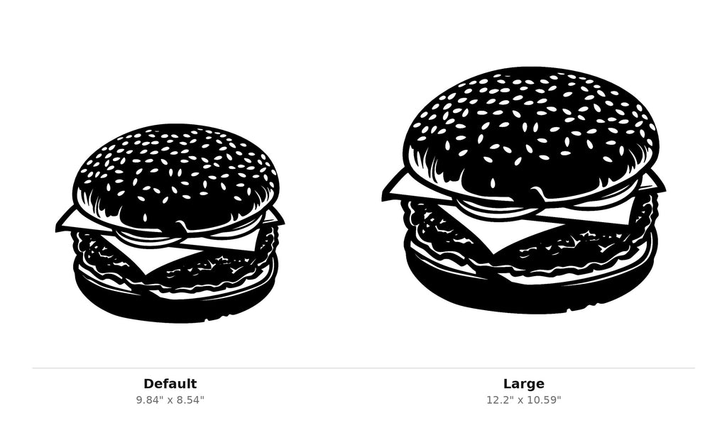 Cheeseburger Wall Art — Retro Diner Silhouette | 2 Sizes