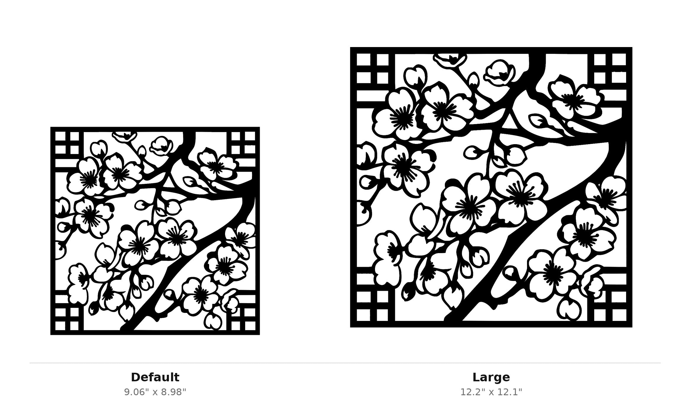 Cherry Blossoms Wall Art — Framed Blossom Branch Silhouette | 2 Sizes