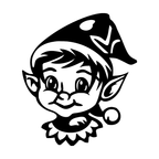 Christmas Elf Wall Art — Cute Elf Face Silhouette | 2 Sizes