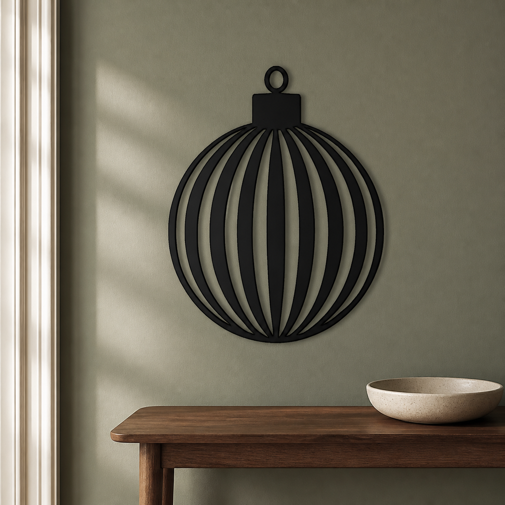 Christmas Tree Ball Wall Art — Giant Ornament Silhouette | 2 Sizes