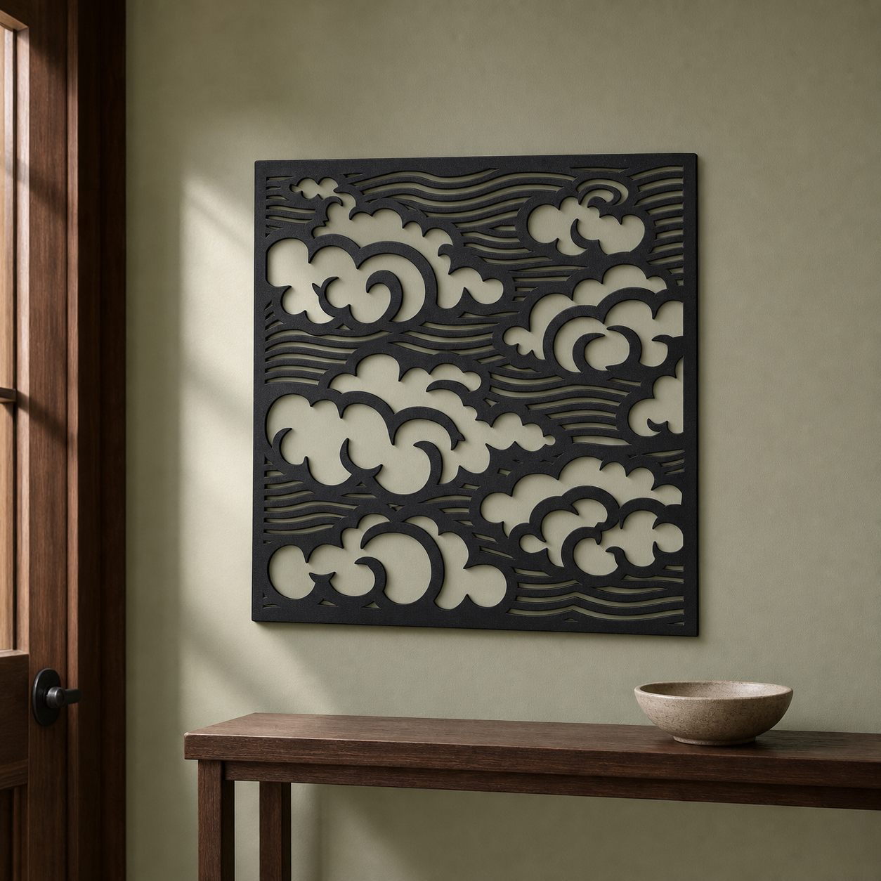 Clouds Wall Art — Japanese Wave & Cloud Panel | 2 Sizes