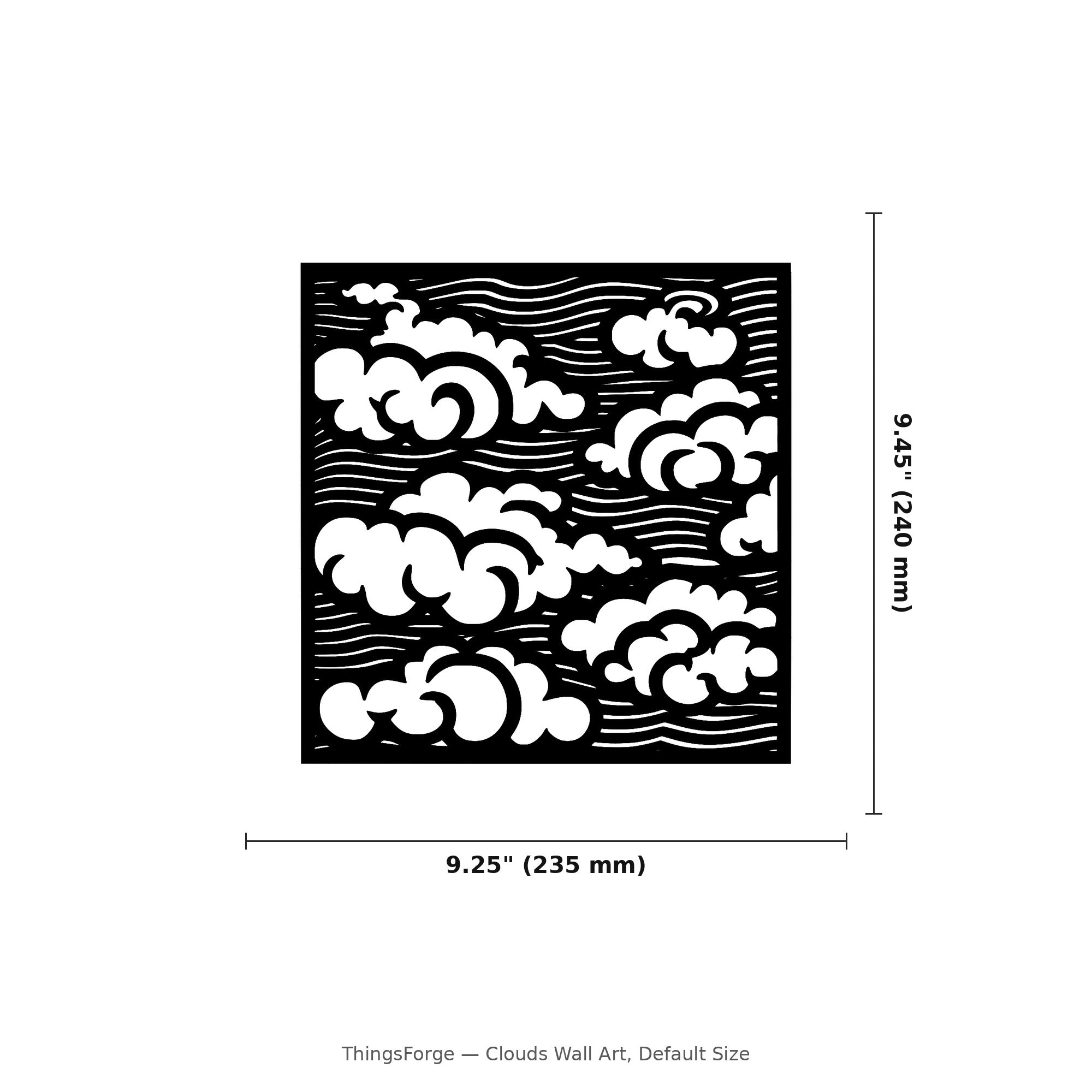 Clouds Wall Art — Japanese Wave & Cloud Panel | 2 Sizes