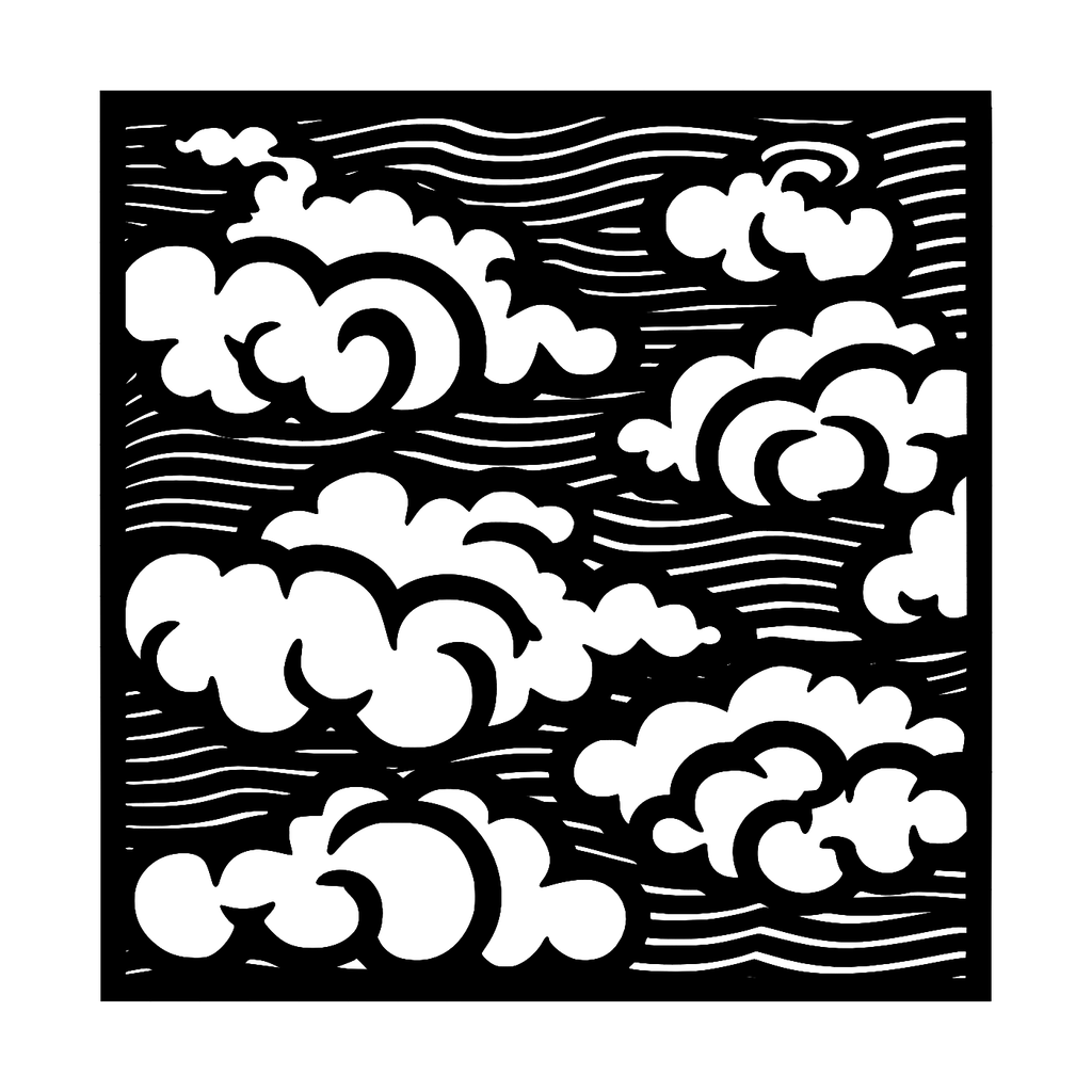 Clouds Wall Art — Japanese Wave & Cloud Panel | 2 Sizes