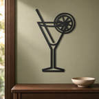 Cocktail Glass Wall Art — Martini Line Silhouette | 2 Sizes