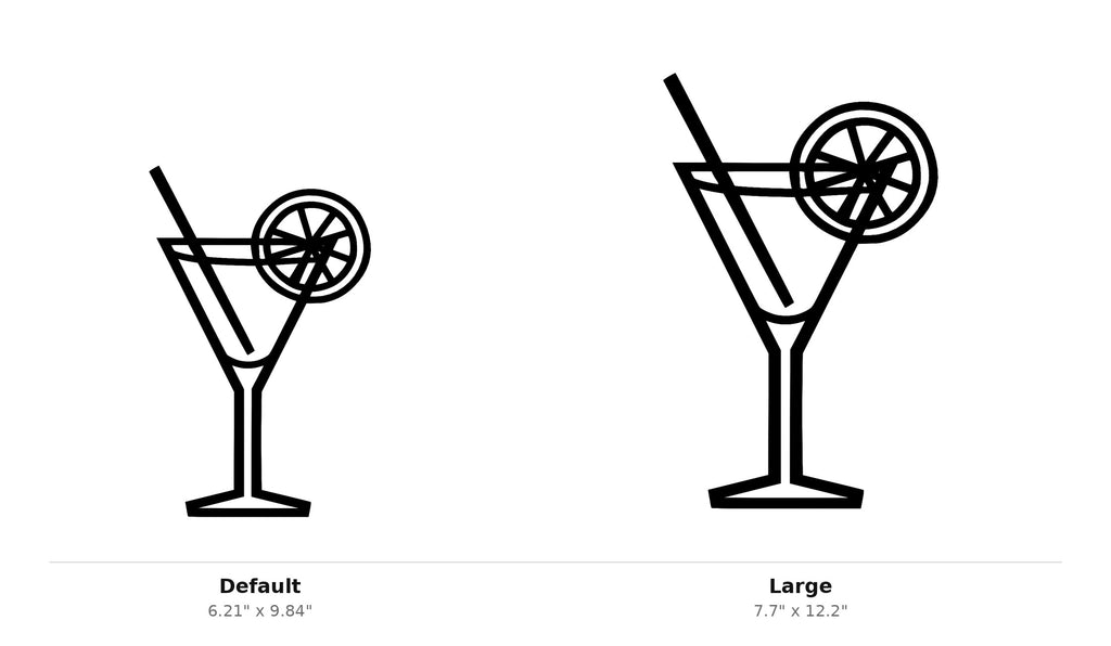 Cocktail Glass Wall Art — Martini Line Silhouette | 2 Sizes
