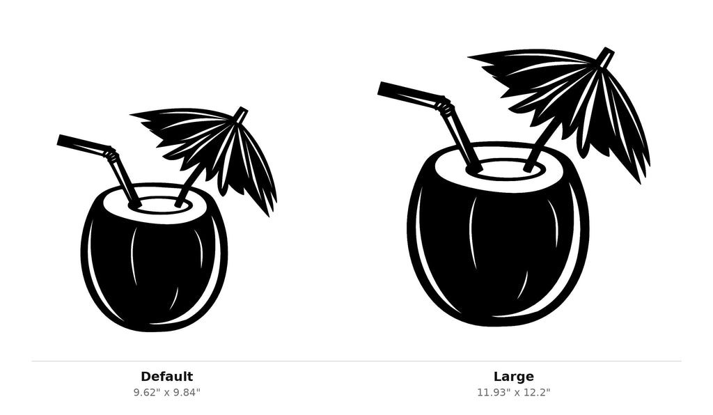 Coconut Cocktail Wall Art — Tropical Tiki Silhouette | 2 Sizes