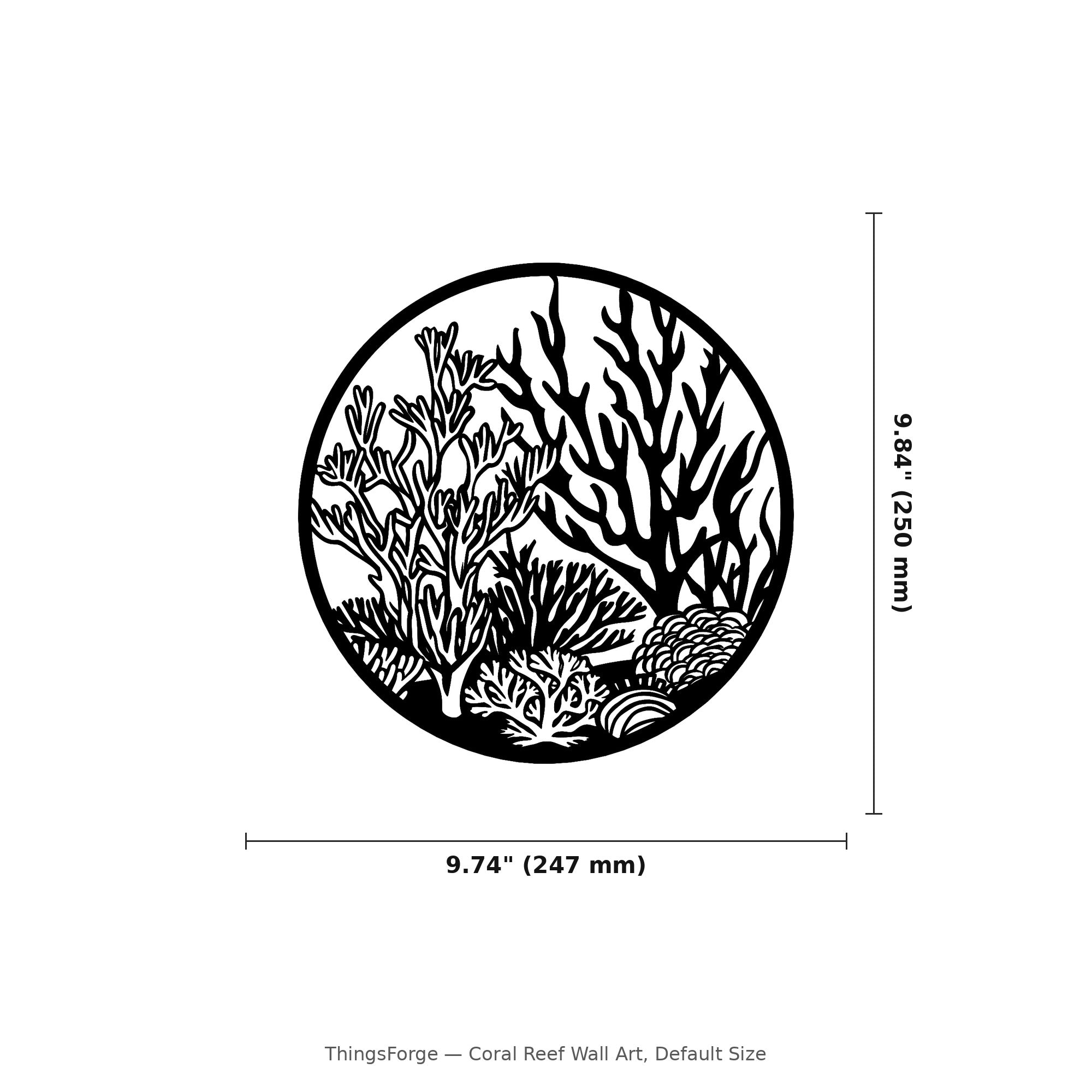 Coral Reef Wall Art — Circle Frame Ocean Scene | 2 Sizes