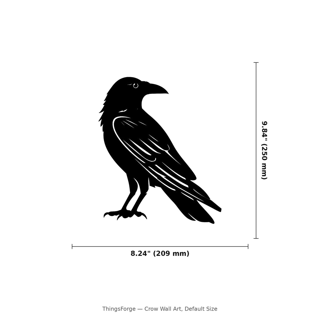 Crow Wall Art — Perched Raven Silhouette | 2 Sizes