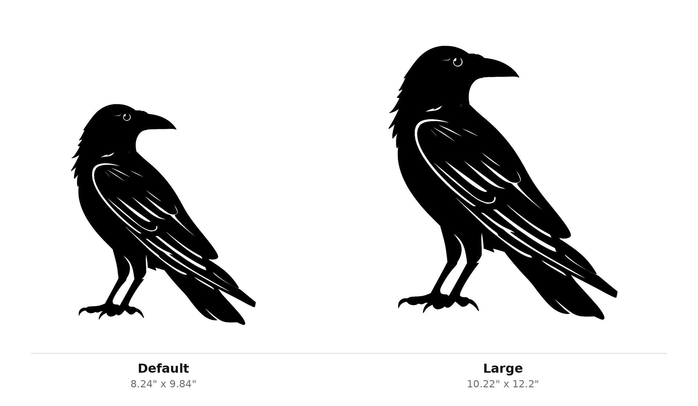 Crow Wall Art — Perched Raven Silhouette | 2 Sizes