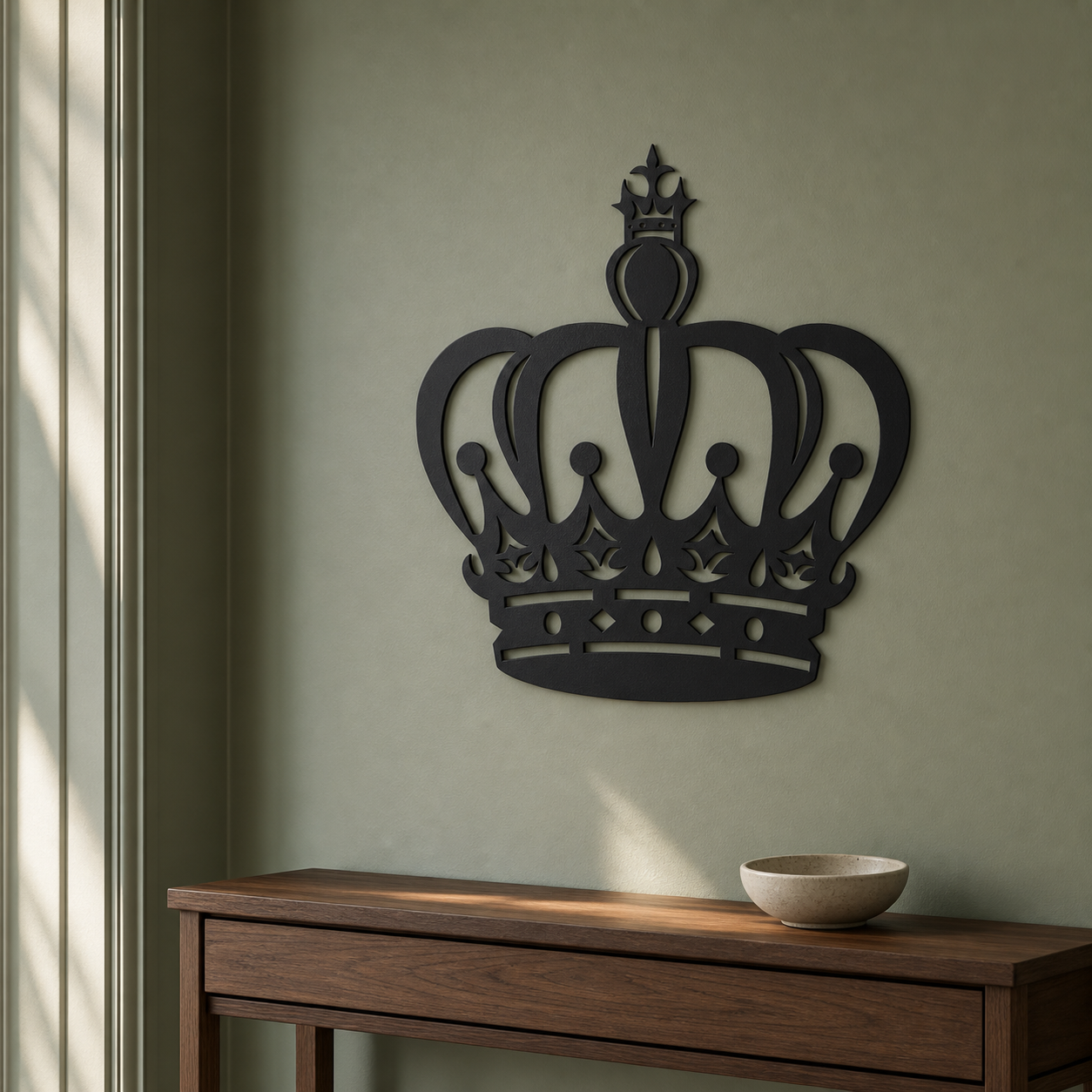 Crown Wall Art — Modern Line Art Royal Crown Silhouette
