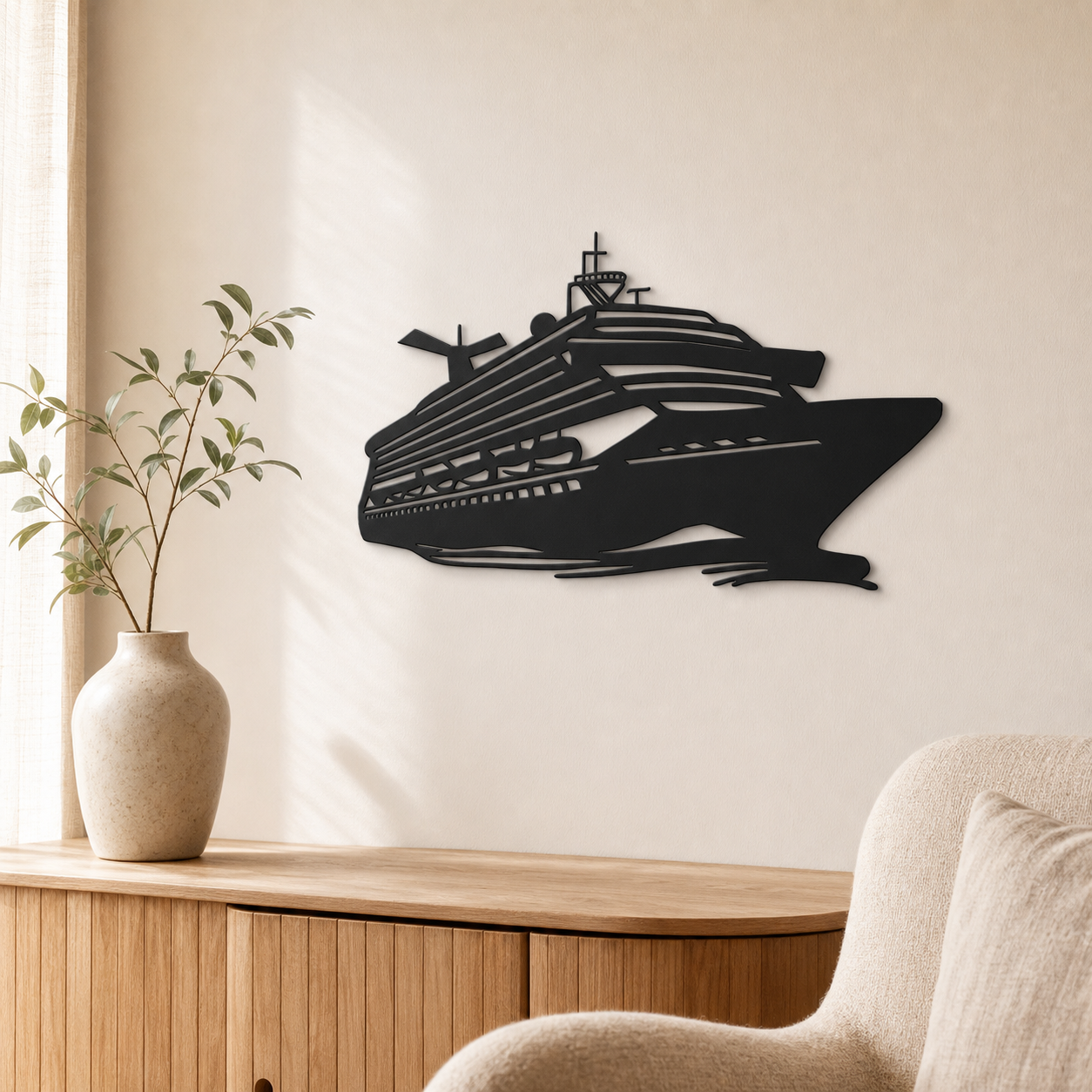 Cruise Ship Wall Art — Nautical Silhouette Decor