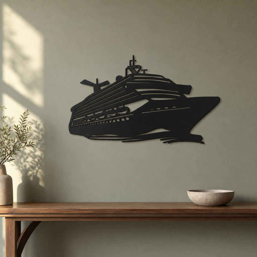 Cruise Ship Wall Art — Nautical Silhouette Decor