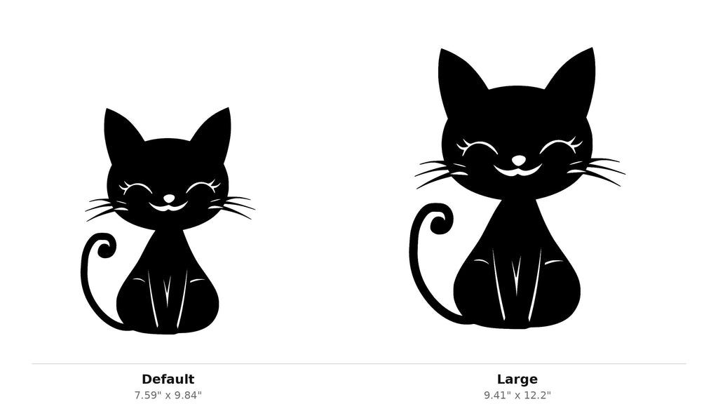 Cute Cat Wall Art — Smiling Sitting Cat Silhouette | 2 Sizes