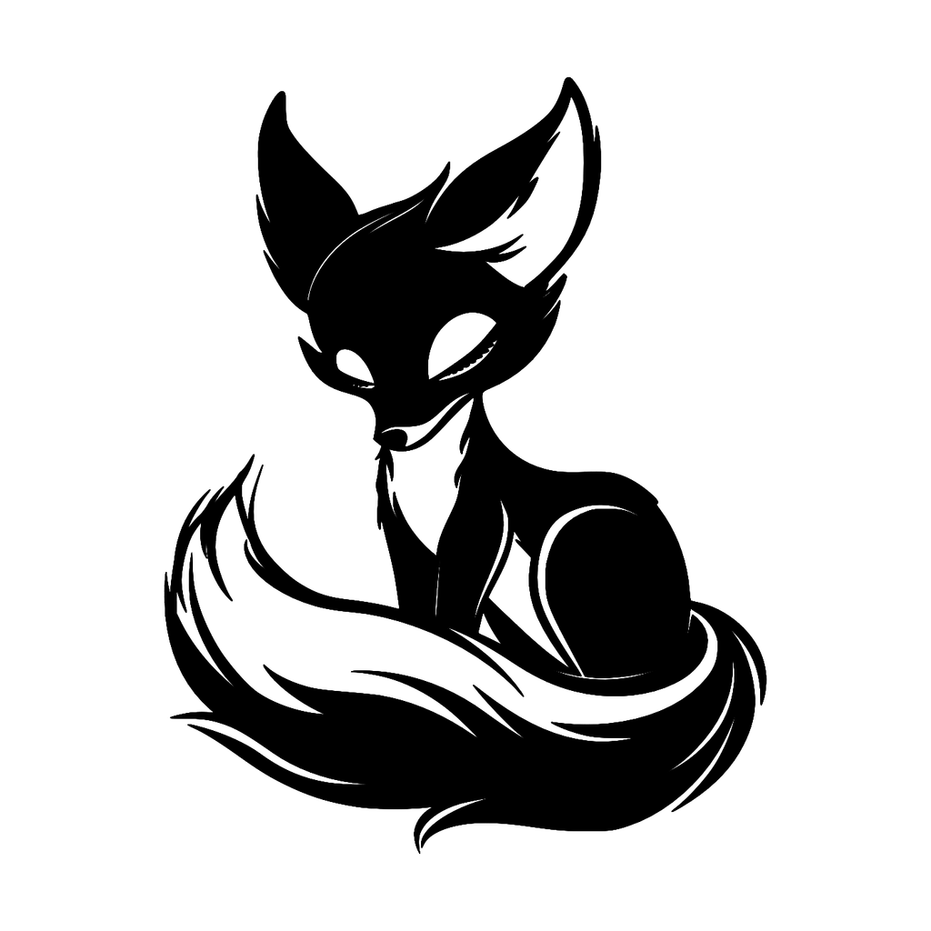 Cute Fox Wall Art — Stylized Sitting Fox Silhouette | 2 Sizes