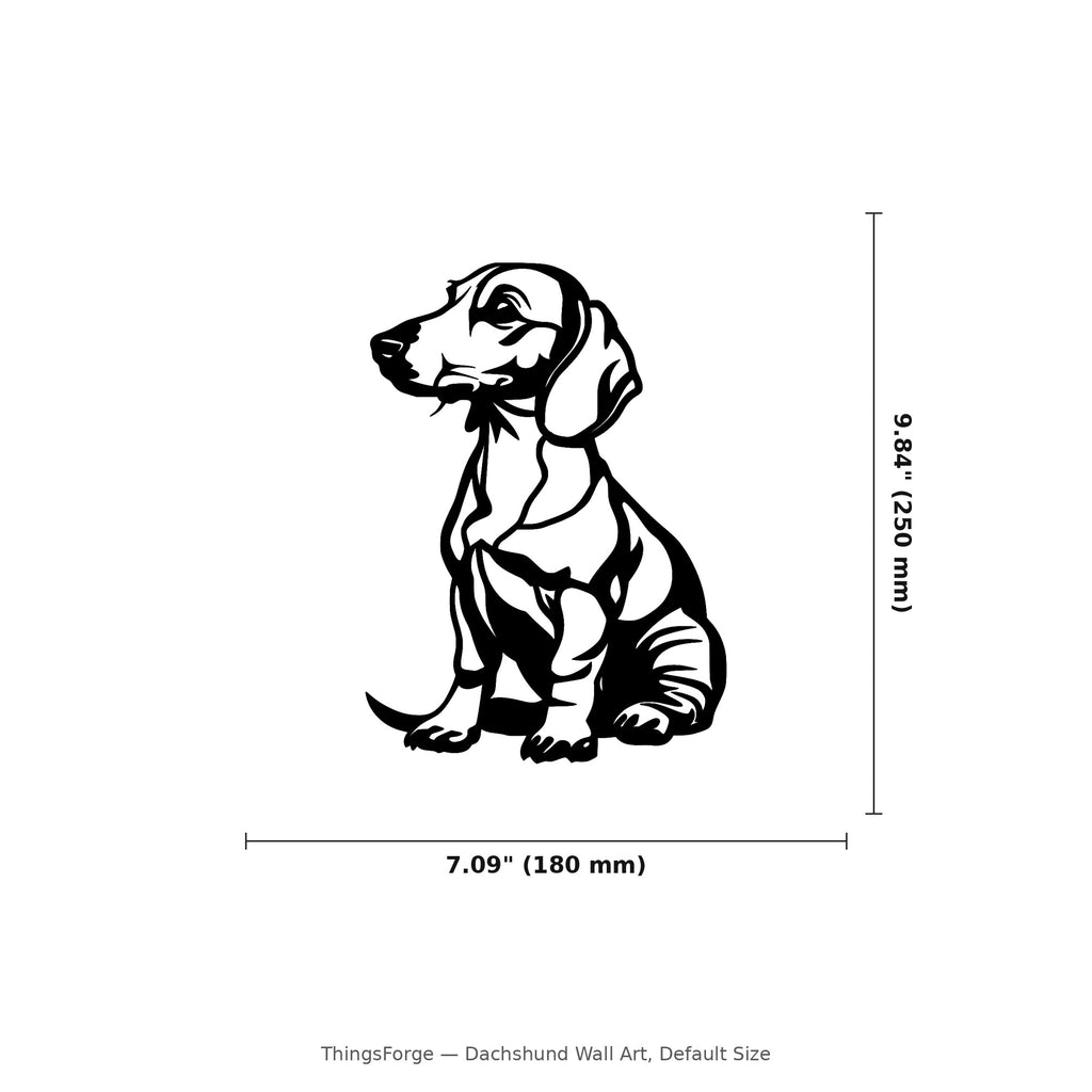 Dachshund Wall Art — Modern Line Art Wiener Dog Silhouette