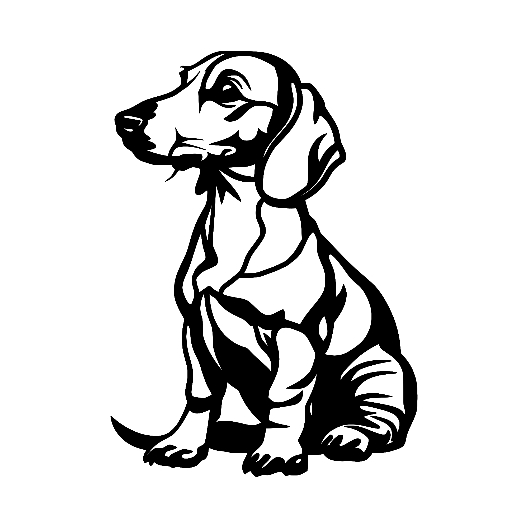 Dachshund Wall Art — Modern Line Art Wiener Dog Silhouette