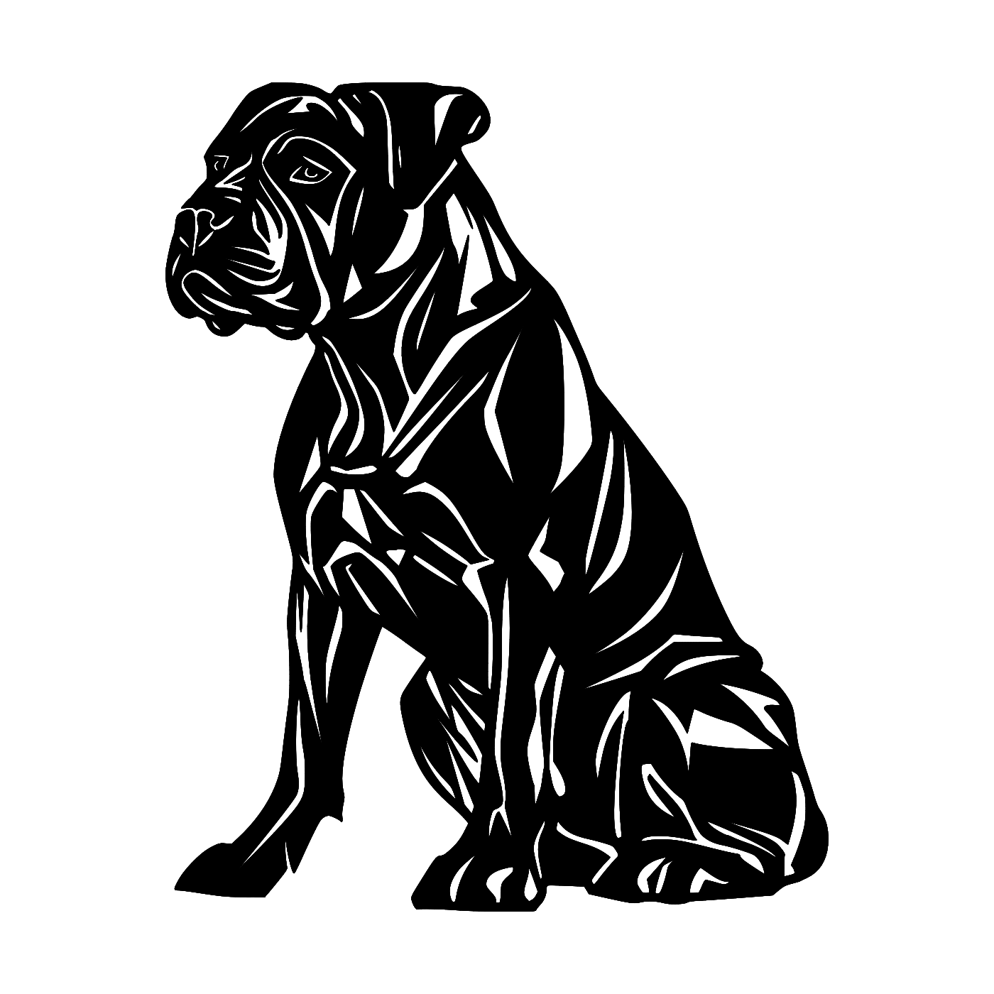 Cane Corso Italiano Wall Art — Geometric Dog Silhouette | 2 Sizes