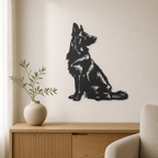 German Shepherd Wall Art — Detailed Dog Portrait Silhouette | 2 Sizes