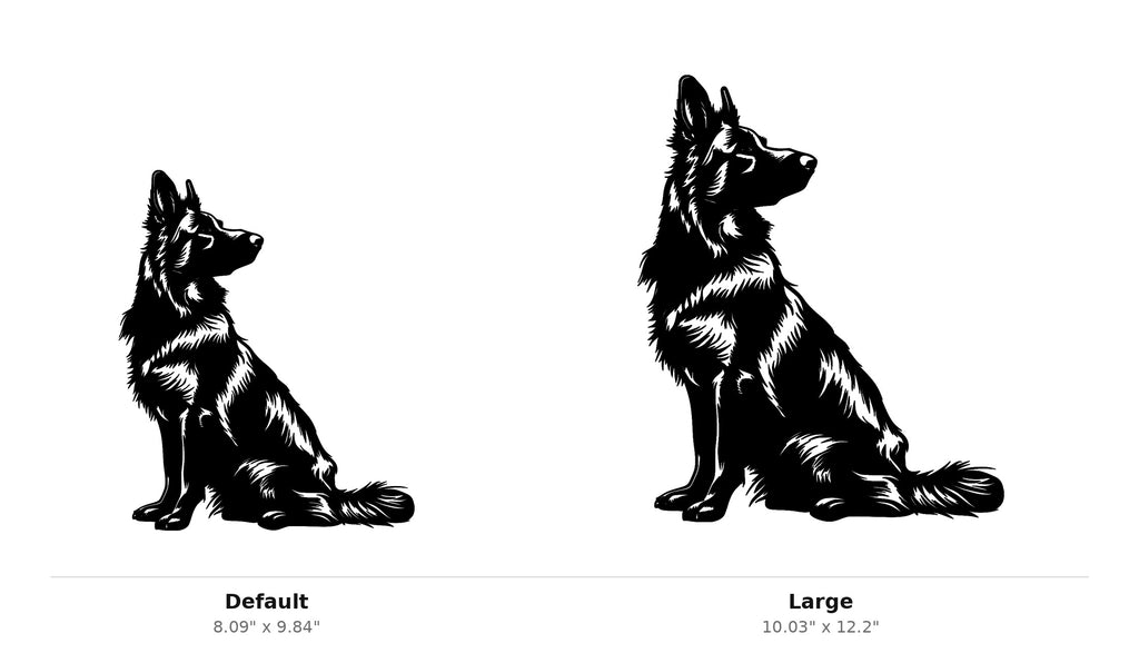 German Shepherd Wall Art — Detailed Dog Portrait Silhouette | 2 Sizes