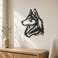 Husky Wall Art — Detailed Dog Portrait Silhouette | 2 Sizes