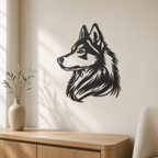 Husky Wall Art — Detailed Dog Portrait Silhouette | 2 Sizes
