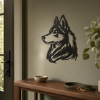 Husky Wall Art — Detailed Dog Portrait Silhouette | 2 Sizes