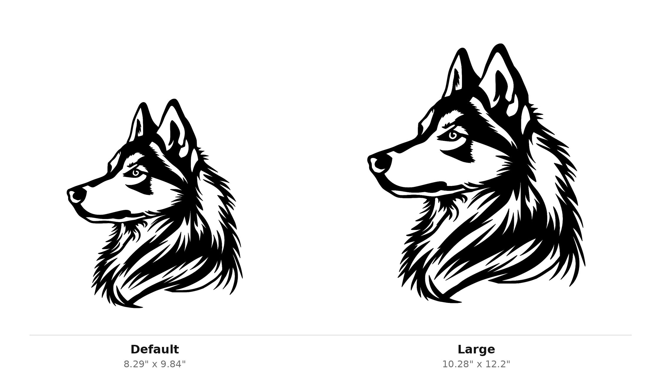 Husky Wall Art — Detailed Dog Portrait Silhouette | 2 Sizes