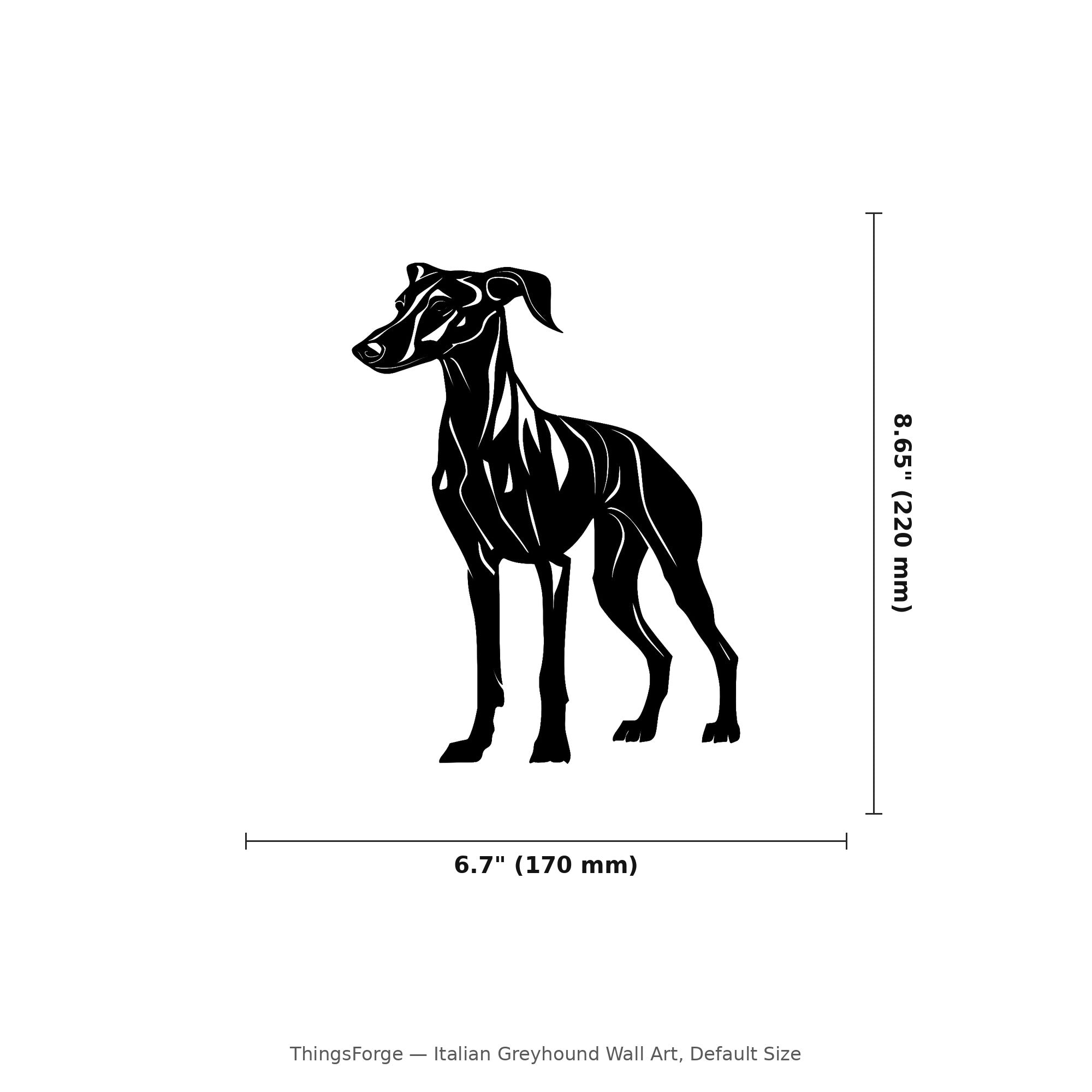 Italian Greyhound Wall Art — Standing Dog Silhouette | 2 Sizes