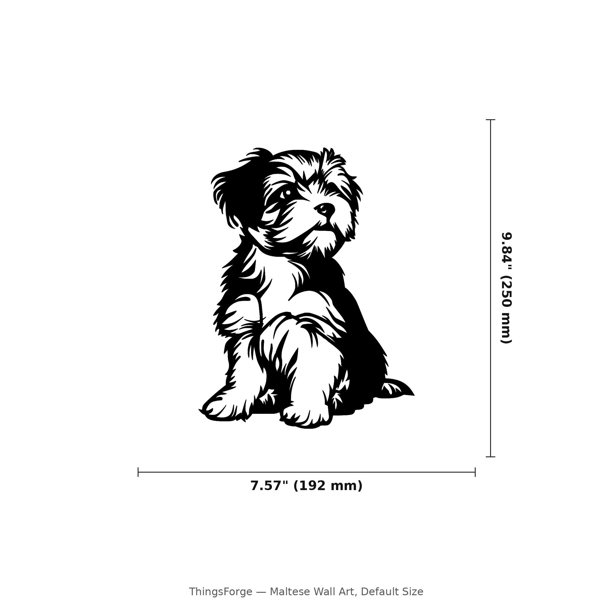 Maltese Wall Art — Sitting Puppy Silhouette | 2 Sizes