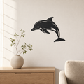 Dolphin Wall Art — Leaping Dolphin Silhouette | Coastal Wall Decor