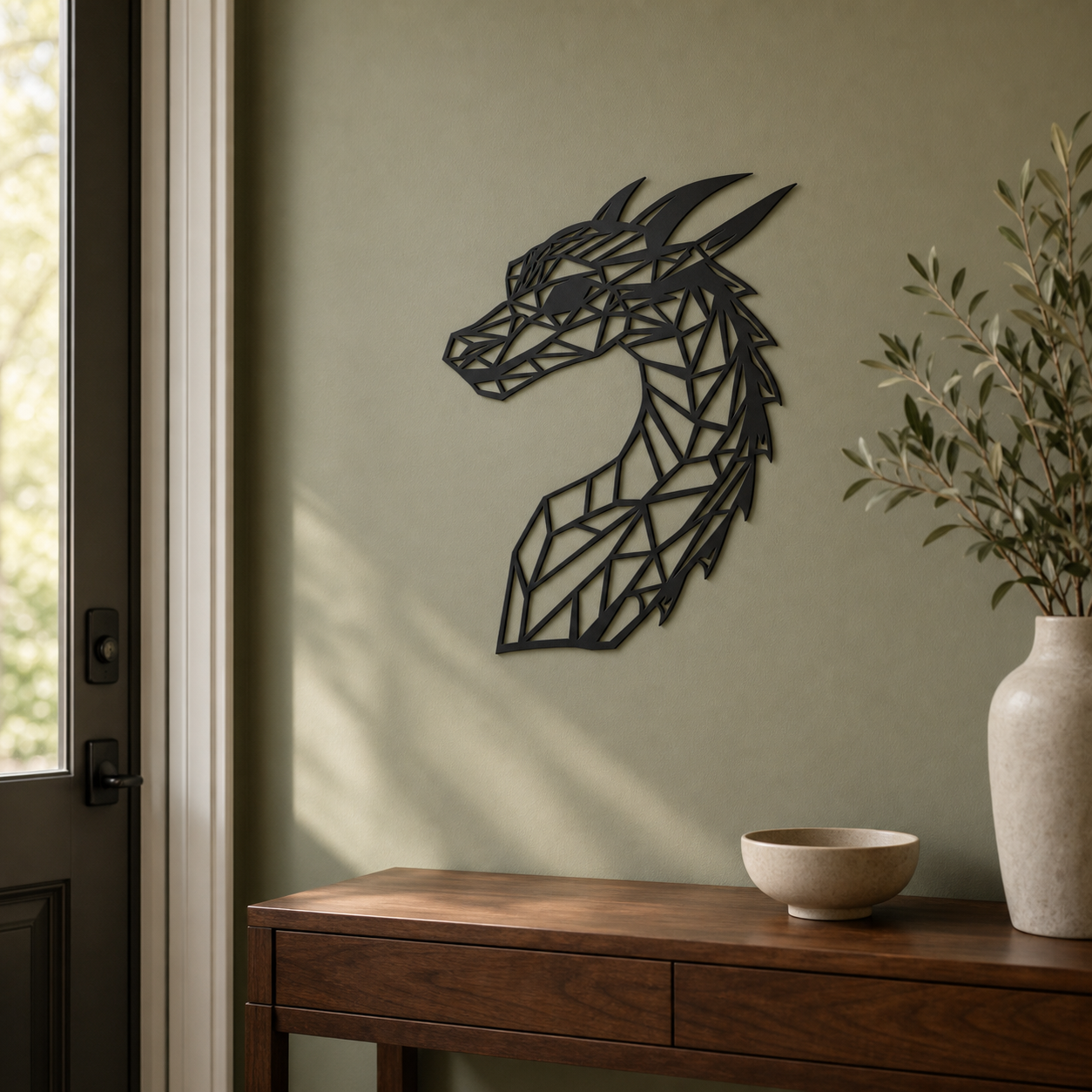 Dragon Head Wall Art — Low Poly Dragon Head | 2 Sizes
