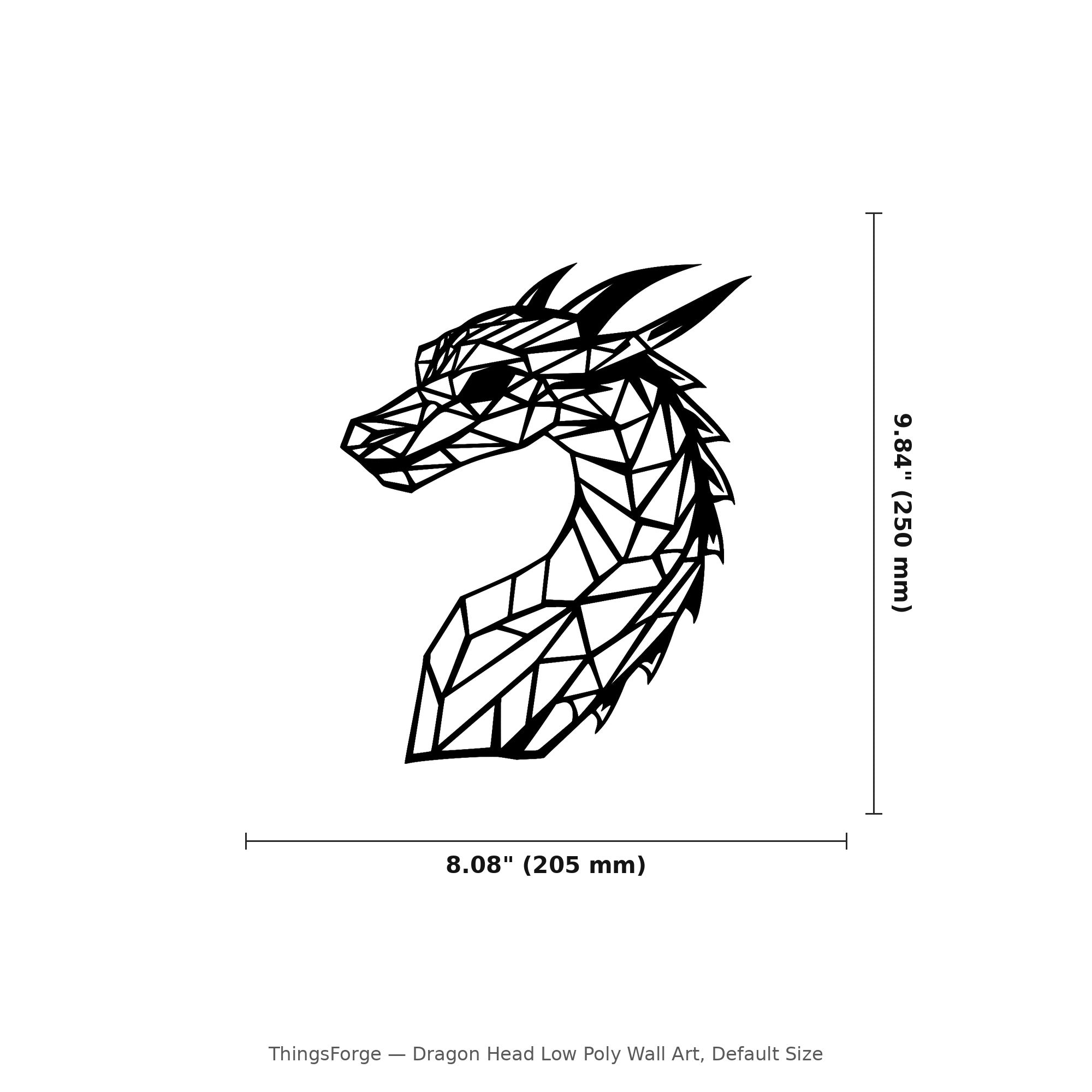 Dragon Head Wall Art — Low Poly Dragon Head | 2 Sizes