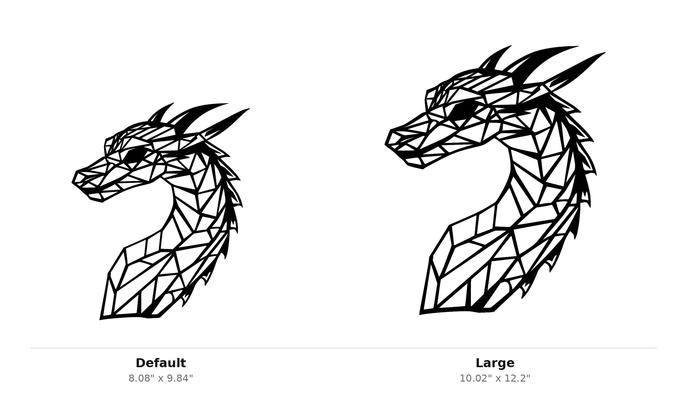 Dragon Head Wall Art — Low Poly Dragon Head | 2 Sizes