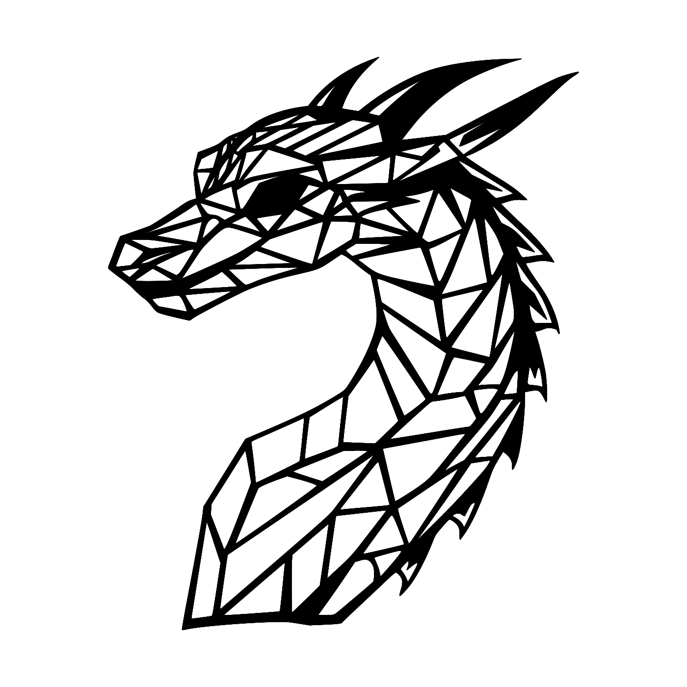 Dragon Head Wall Art — Low Poly Dragon Head | 2 Sizes
