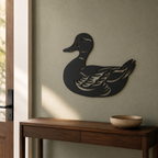 Duck Wall Art — Modern Line Art Mallard Duck Silhouette
